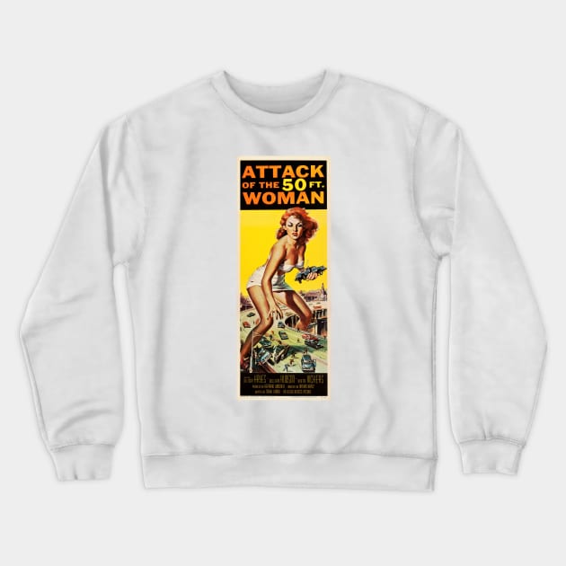 Attack of the 50 Foot Woman (1958) Wall Art Retro Movie Crewneck Sweatshirt by vintageposters